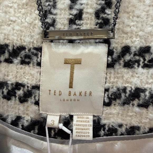 Ted Baker Black and White Plaid Cropped Jacket - Picture 11 of 11